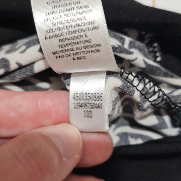 White House Black Market 3/4 Sleeve Black White Geometric Work Dress Size Small - Picture 9 of 9